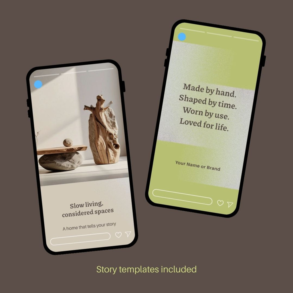 Wabi-Sabi Instagram Templates - 13 Canva Templates for Minimalist Creators
